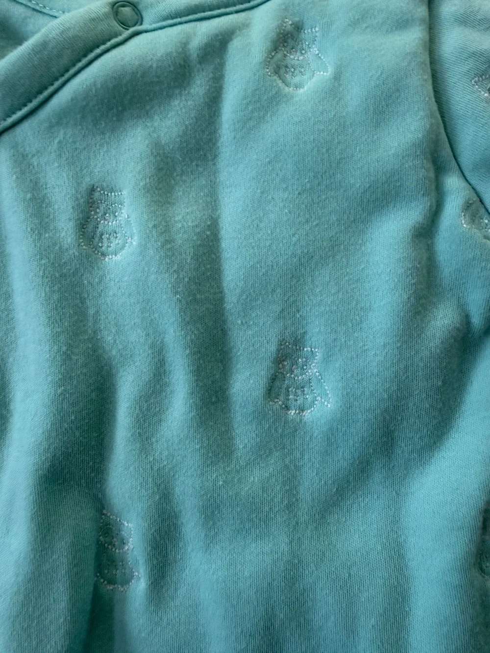 Janie and Jack Soft Blue Baby Owl One-Piece Footed Outfit - 0-3 Months